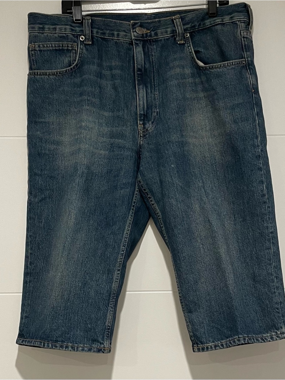 Zara women jorts Relaxed Dark Blue Denim Shorts